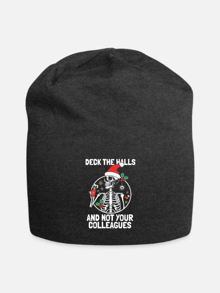 Deck The Hall Not Your Colleague's Funny Christmas - Jersey Beanie - charcoal grey - Front