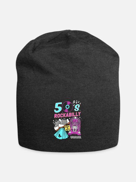 Sock Hop Party Rockabilly - Jersey Beanie - charcoal grey - Front
