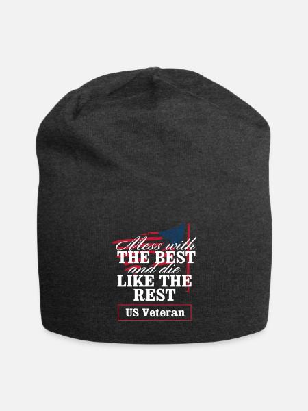 Best and Die Like the Rest Veteran - Jersey Beanie - charcoal grey - Front