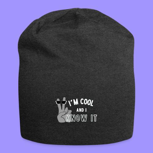 I'm Cool and I Know It - Fun Self Affirmation- Wht - Jersey Beanie