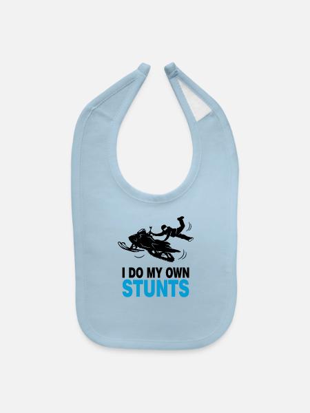 Snowmobile Skidoo Snowmobile Stunt - Baby Bib - light blue - Front