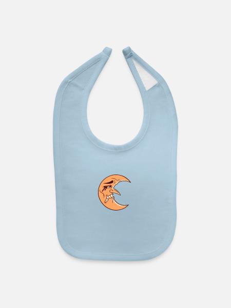 sad crescent - Baby Bib - light blue - Front