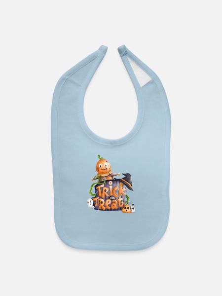 Trick or treat - Baby Bib - light blue - Front