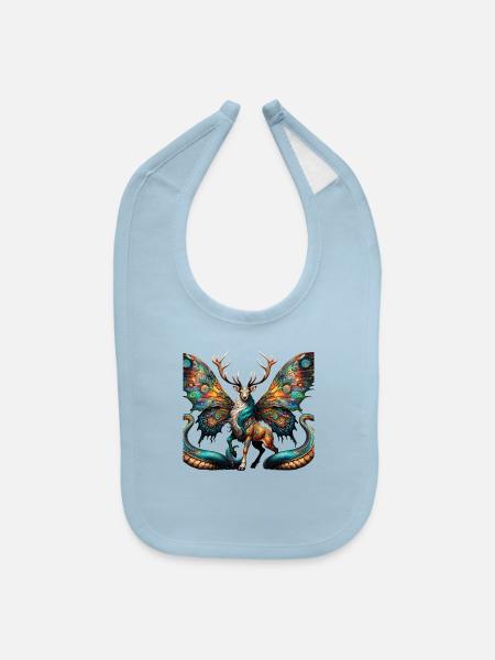 Celestial Stag The Seraph of the Forest - Baby Bib - light blue - Front