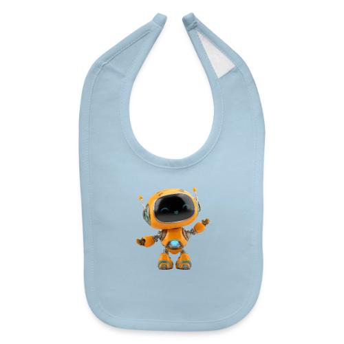 Playful Orange 3D Cartoon Robot for Kids - Baby Bib