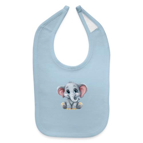 Sweet Cartoon Baby Elephant with Big Eyes - Baby Bib