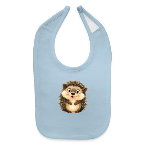 Smiling Cartoon Hedgehog with Joyful Expression - Baby Bib