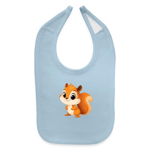 Playful Cartoon Squirrel with Big Innocent Eyes - Baby Bib