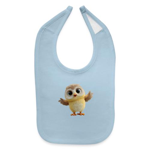 Cute Cartoon Baby Owl with Wings Open - Baby Bib