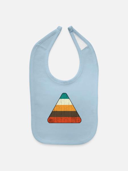 Retro Vintage Triangle - Baby Bib - light blue - Front