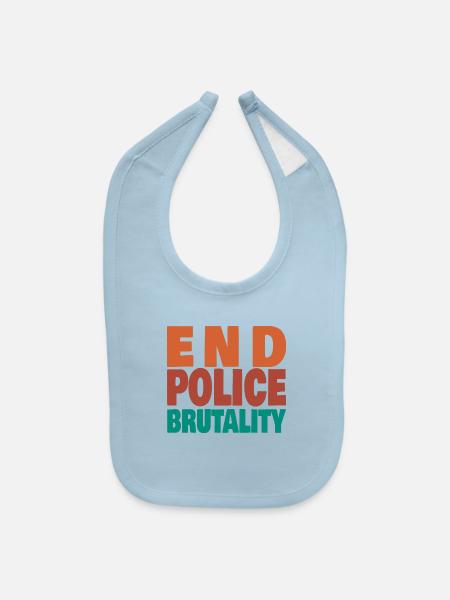 End Police Brutality - Baby Bib - light blue - Front