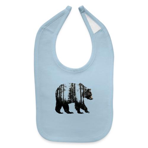 Evergreen Bear Silhouette - Baby Bib