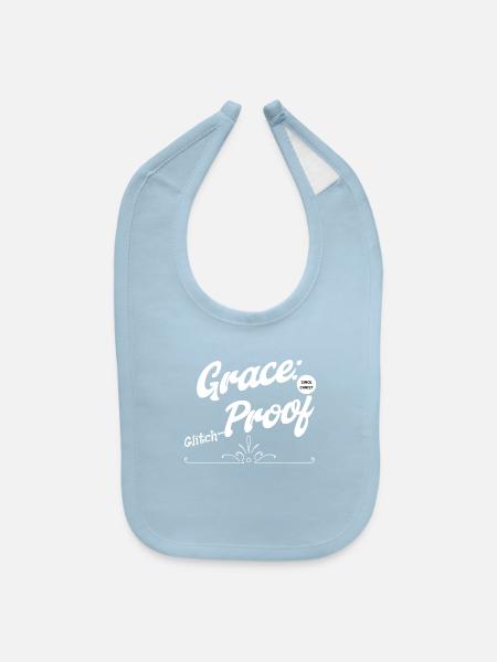 Grace Glitch- Proof  - Baby Bib - light blue - Front