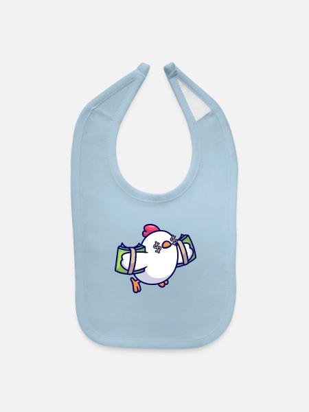 Cashwing Chicken - Baby Bib - light blue - Front