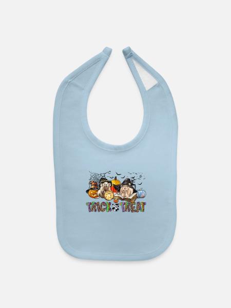 Trick Or Treat - Baby Bib - light blue - Front