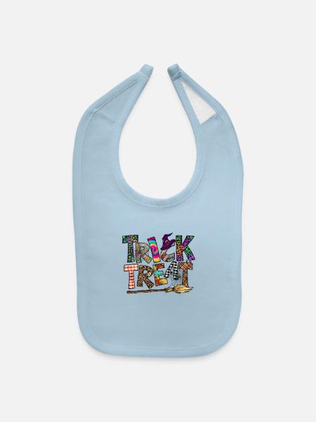 Trick Or Treat - Baby Bib - light blue - Front