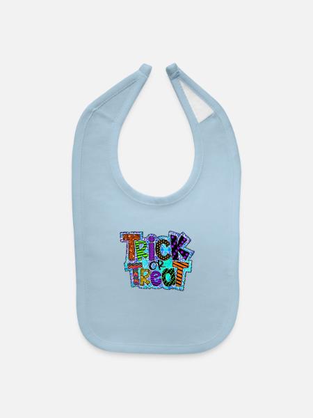 Trick Or Treat - Baby Bib - light blue - Front