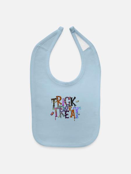 Trick Or Treat - Baby Bib - light blue - Front
