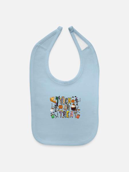 Trick or Treat - Baby Bib - light blue - Front