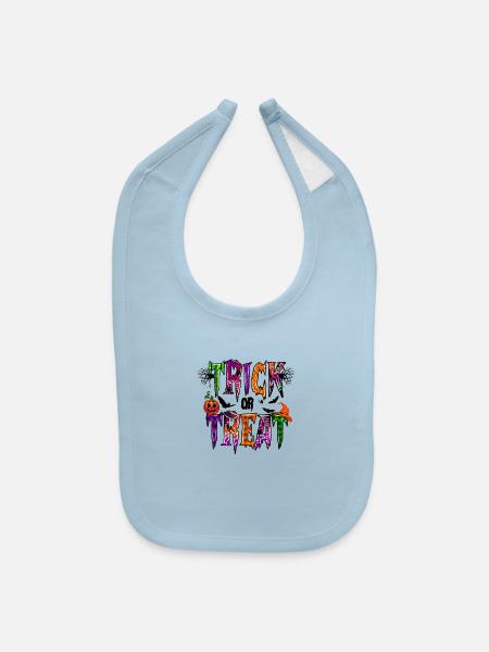 Trick or Treat - Baby Bib - light blue - Front