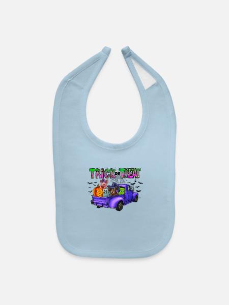 Trick or Treat - Baby Bib - light blue - Front
