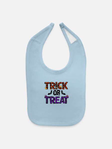 Trick Or Treat - Baby Bib - light blue - Front