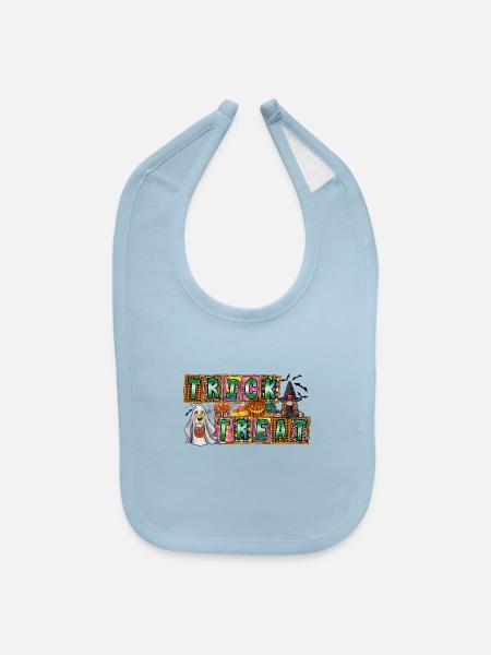 Trick Or Treat - Baby Bib - light blue - Front