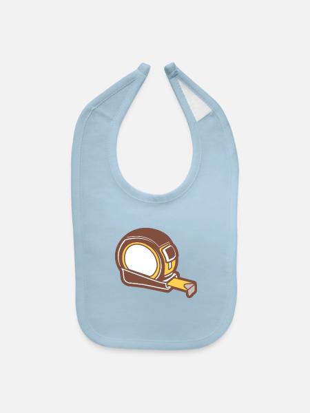 Measuring Tape - Baby Bib - light blue - Front