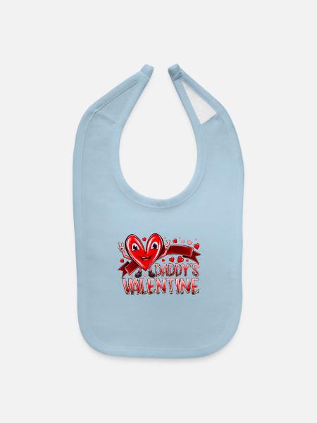 Daddy is Valentine - Baby Bib - light blue - Front