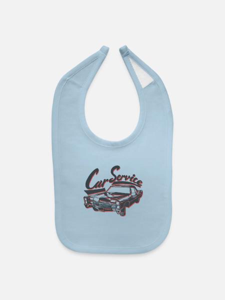 Retro car - Baby Bib - light blue - Front