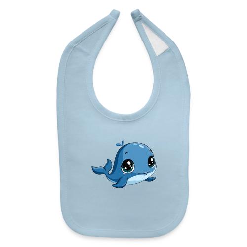Smiling Blue Baby Whale - Baby Bib