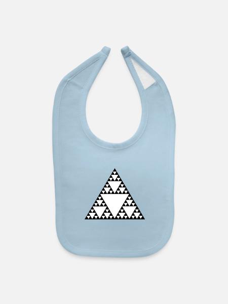 Sierpinski, Triangle - Baby Bib - light blue - Front