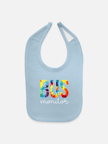 Bus Monitor Appreciation Day Hello Back To School - Baby Bib - light blue - Front