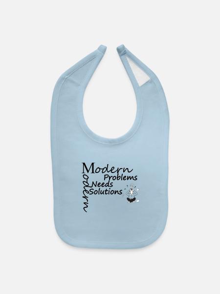 modern problems needs modern solutions - Baby Bib - light blue - Front