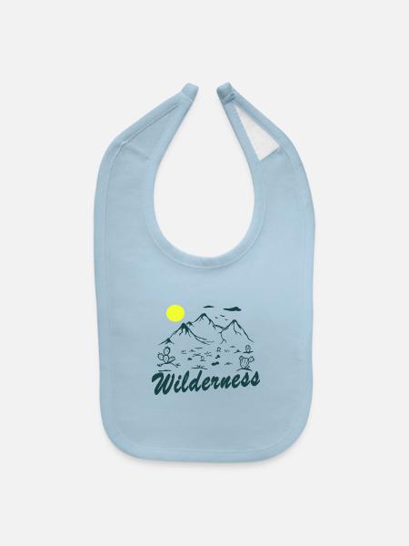 Wilderness Hiking Nature Lover - Baby Bib - light blue - Front