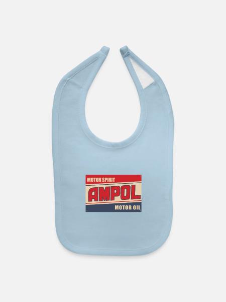 Ampol Motor Oil - Baby Bib - light blue - Front