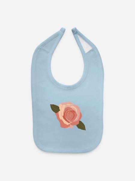 Modern Rose - Baby Bib - light blue - Front