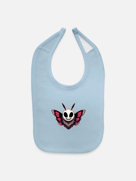 Evil Moth - Baby Bib - light blue - Front
