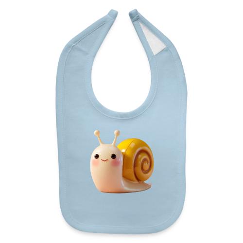 Sweet Cartoon Baby Snail Full of Joy - Baby Bib