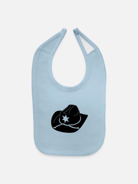 sheriff hat - Baby Bib - light blue - Front