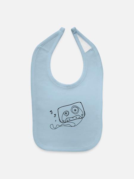 dented tape cassette - Baby Bib - light blue - Front