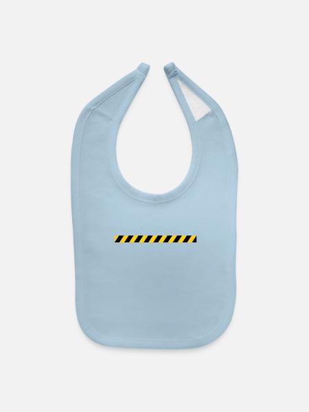 Caution tape line - Baby Bib - light blue - Front