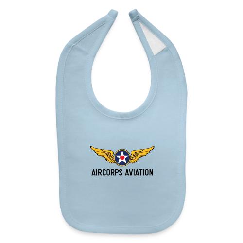 AirCorps Logo Black Letters - Baby Bib