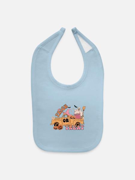 Trick Or Treat - Baby Bib - light blue - Front