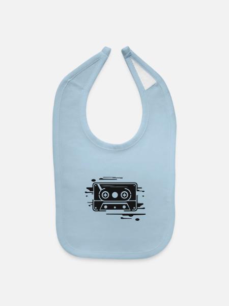 A vintage cassette tape - Baby Bib - light blue - Front
