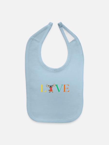 Love Wealth Lifting - Baby Bib - light blue - Front