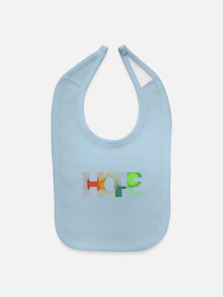 Colorful Modern hope - Baby Bib - light blue - Front