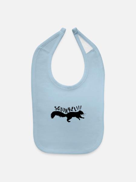 Squirrel - Baby Bib - light blue - Front