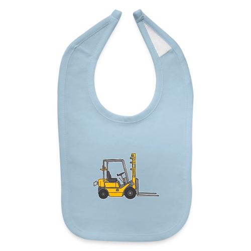 Yellow Fork-lift truck, stacker truck - Baby Bib