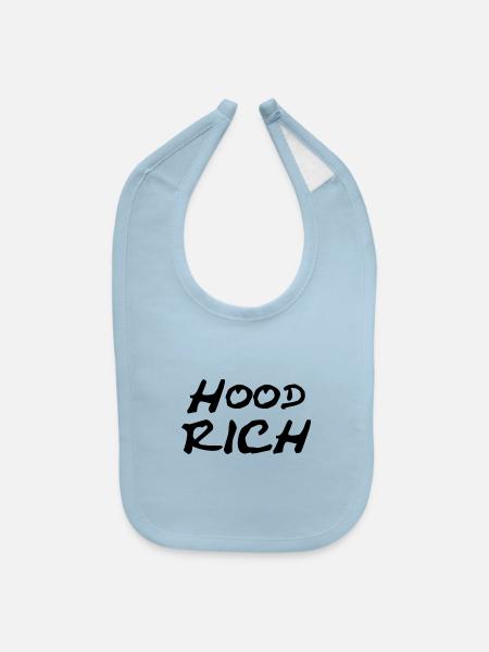 Hood Rich - Baby Bib - light blue - Front